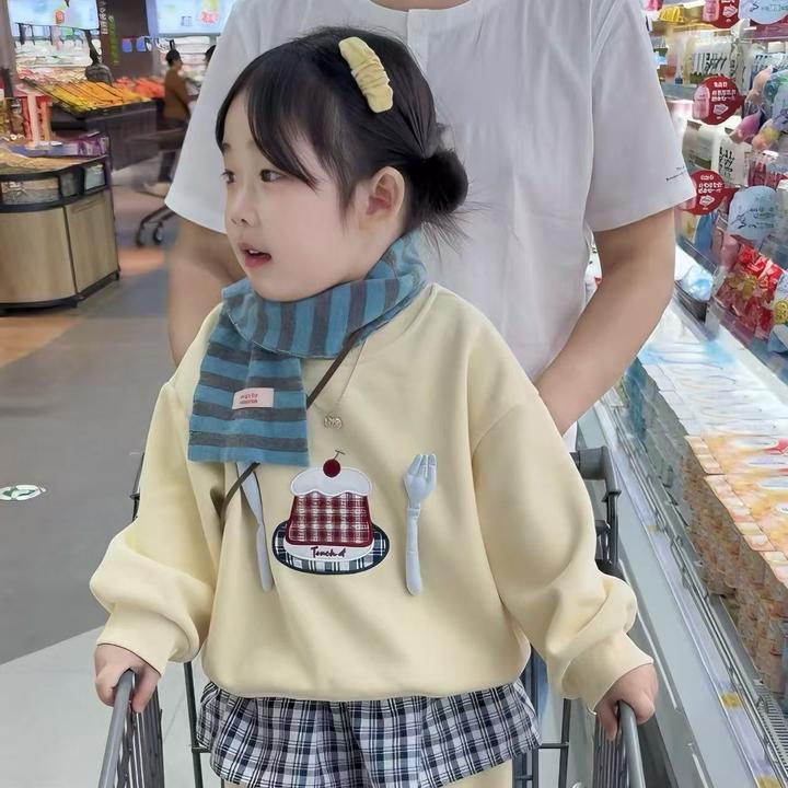 女童韩版加绒套装2025冬季新款儿童加厚卫衣卫裤两件套女宝运动服