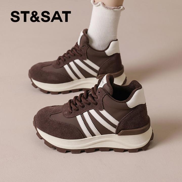 星期六中帮阿甘鞋女款2025新款秋冬季保暖德训鞋内增高休闲老爹鞋