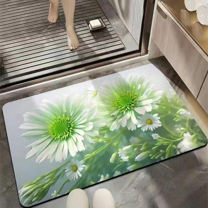 3D膨胀风立体硅藻泥地垫浴室卫生间吸水防滑垫子家用厕所脚垫速干