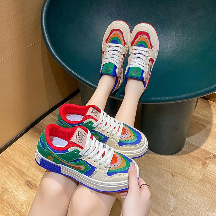 小码女鞋313233春夏新款鸳鸯鞋小众板鞋休闲网面透气网鞋小白鞋