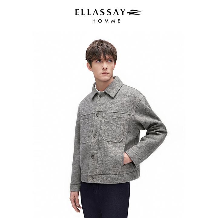 ELLASSAY歌力思男装25年新款羊毛混纺零压舒适外套EME371W03700