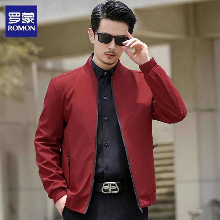 罗蒙高端男款春秋夹克新款立领轻奢痞帅宽松休闲潮流外套时尚男装