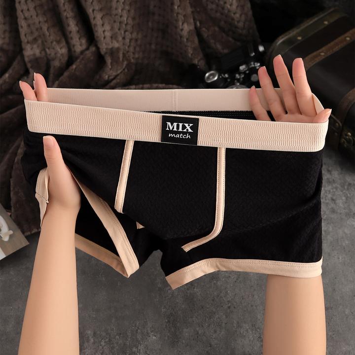 【轻奢肌理】春秋纯色棉感男士内裤舒适透气时尚运动个性内裤男款