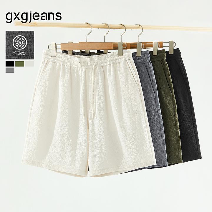 gxg.jeans男装 多色泡泡纱基础简约宽松休闲短裤男士 25年夏新品