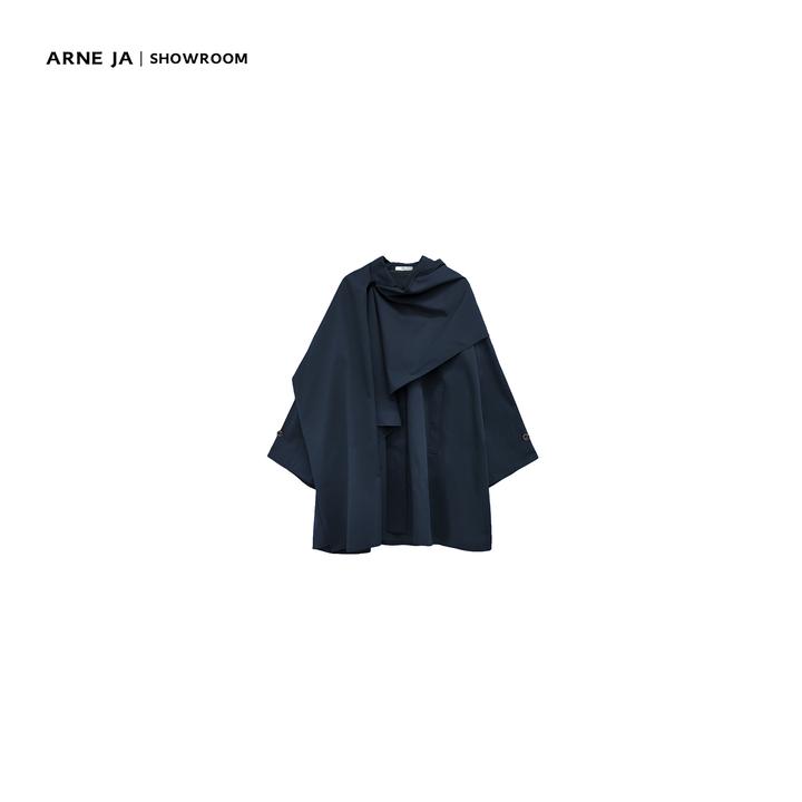 ARNE JA｜“可持续时髦”解构筋骨感廓形时髦可拆卸围巾风衣外套3029