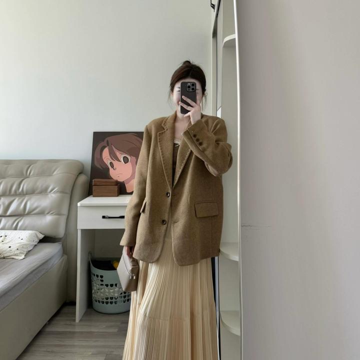 2025秋季新款简约温柔风西装外套上衣小众高腰显瘦半身裙两件套女