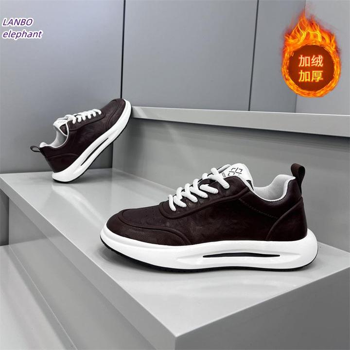 2025春秋爆款厚底低帮潮鞋加绒保暖单棉同款休闲鞋轻便韩版板鞋