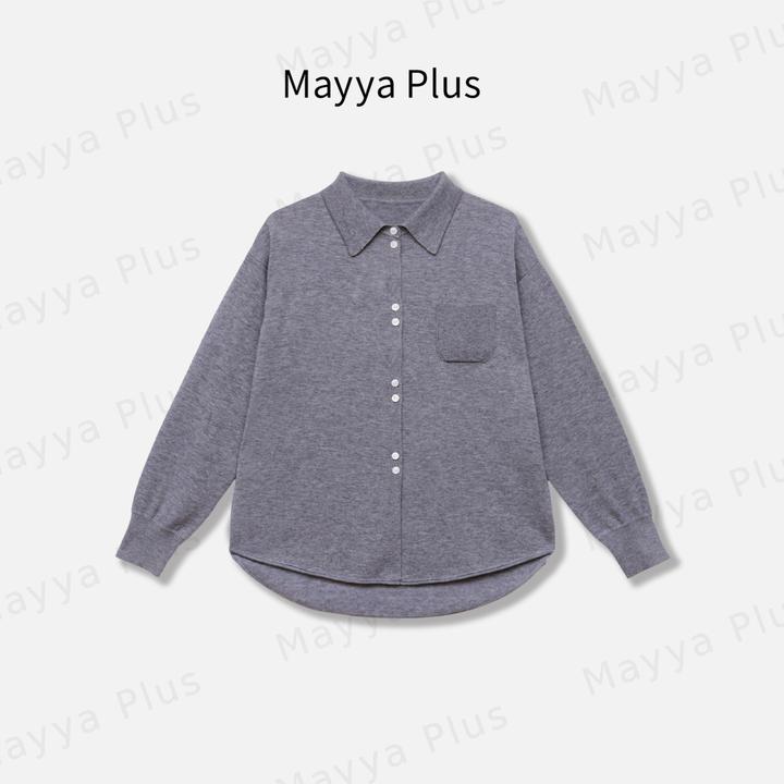 【暖意】Mayya Plus麦芽定制气质显瘦流光风宽松衬衫女外套32546615