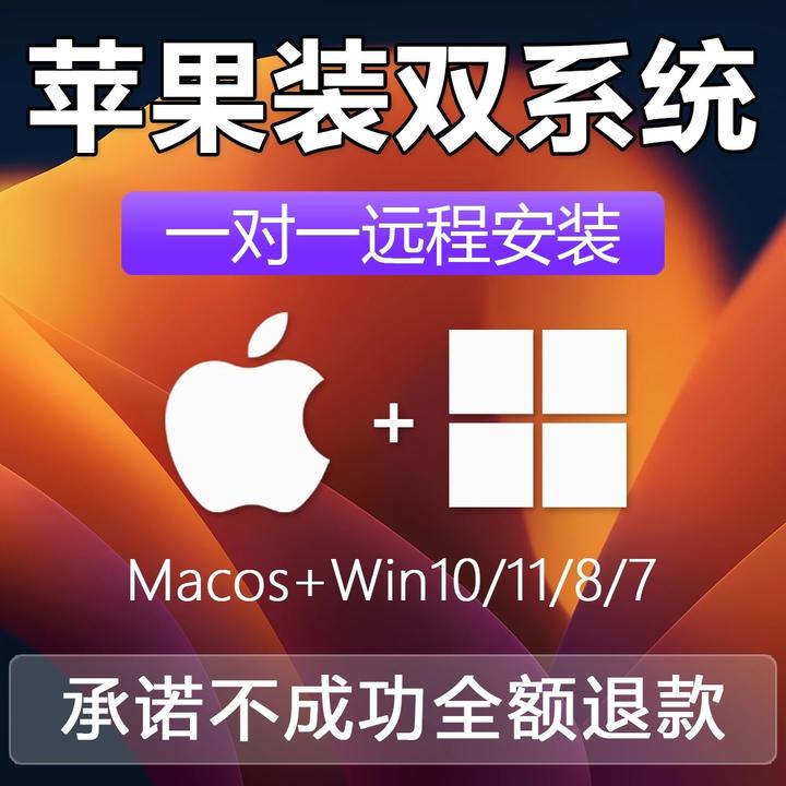 远程安装win10/11苹果mac双系统虚拟机笔记本台式机重装电脑维修