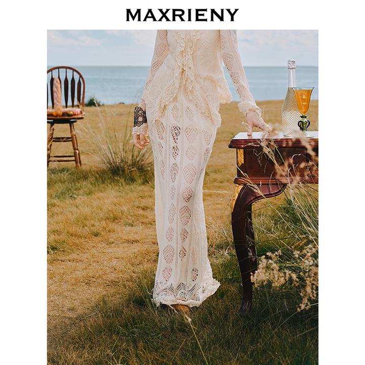 【艺术系流浪】MAXRIENY花影浮雕套装波西米亚半裙伞摆鱼尾长裙秋