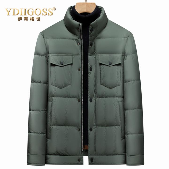 YDIIGOSS2025冬季新款立领短款羽绒服男士休闲轻商务高端户外加厚