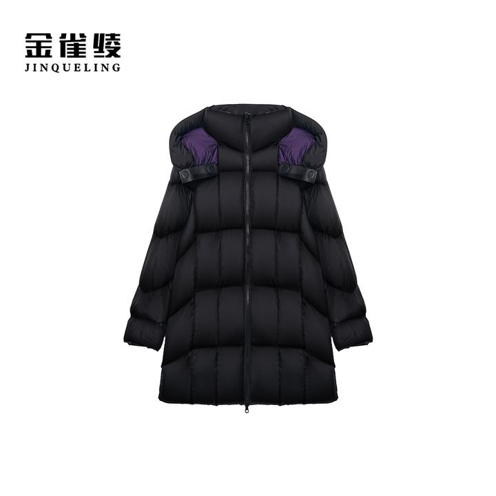 金雀绫【小珠峰】95白鹅绒保暖加宽加大中长款羽绒服SZA4YW717