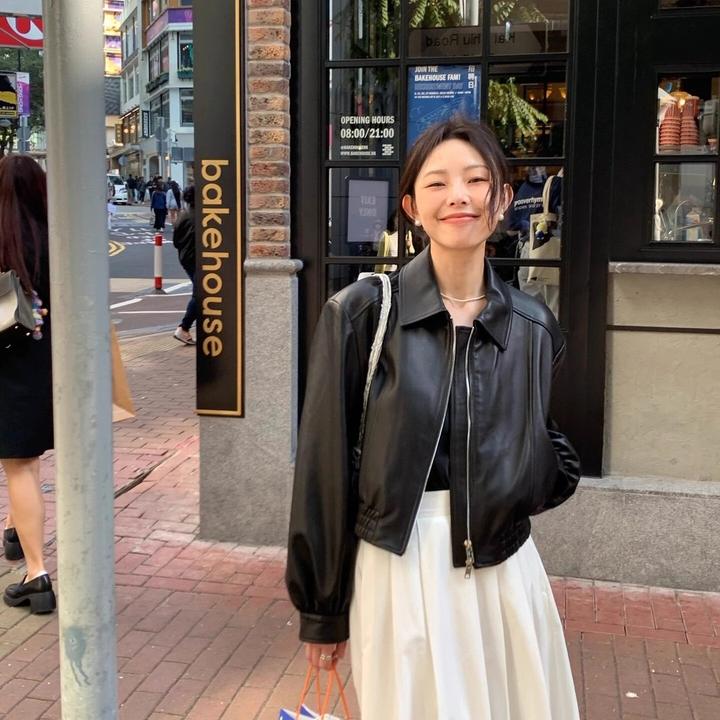 黑色小个子短款皮衣外套女春秋新款网红气质爆款高级感机车皮夹克