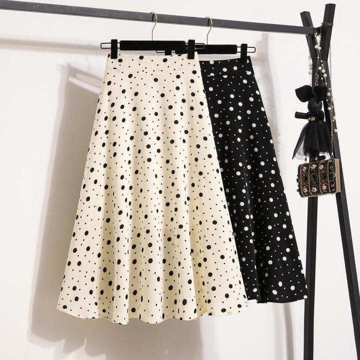 大码女装胖mm夏季新款2024显瘦减龄长款伞裙甜美波点百搭半身裙女