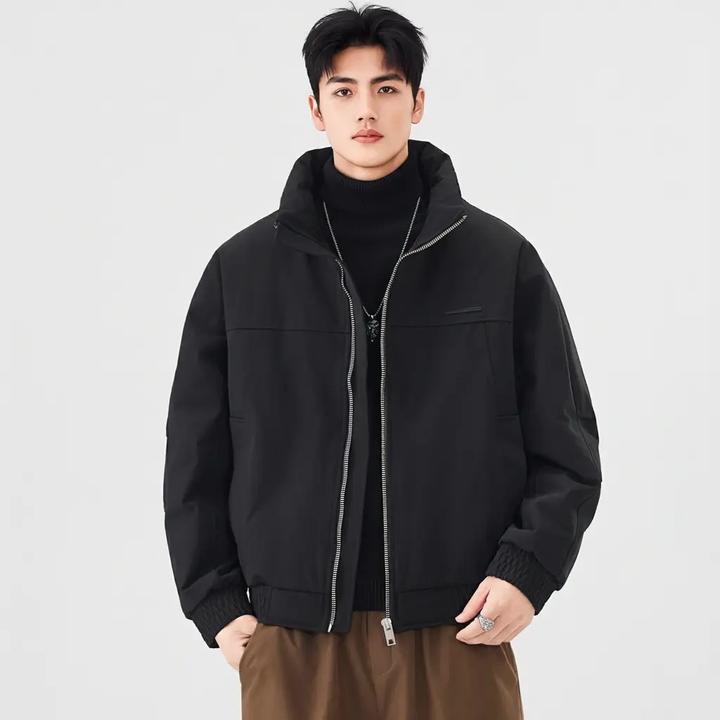 【简奢羽绒服】白鸭绒三本针男士外套高档立领短款冬款休闲痞帅潮流