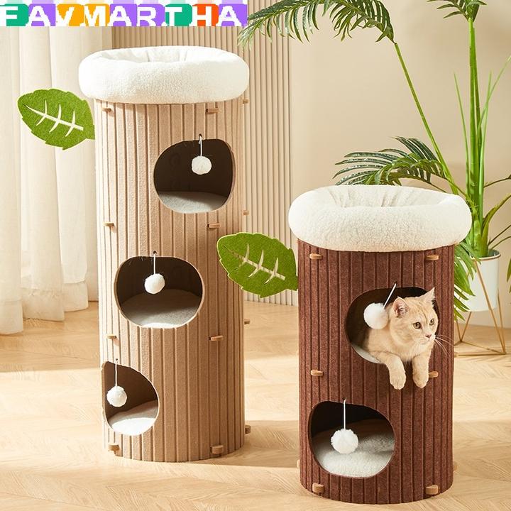 FAVMARTHA猫爬架猫窝猫树一体冬季保暖猫抓板双层冬天多层树洞猫
