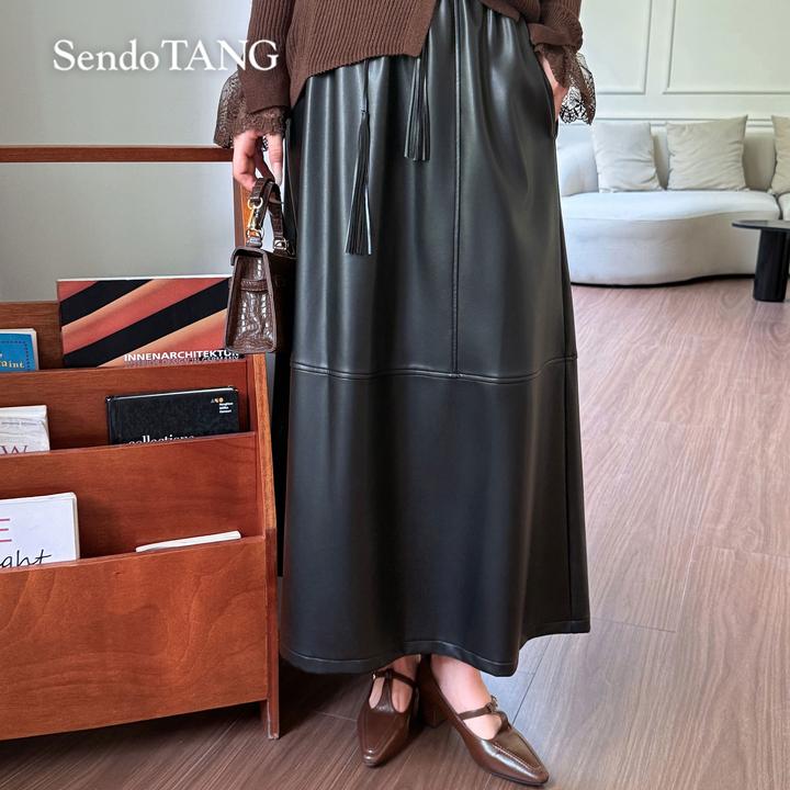 百搭皮裙【摩登调性】胖多女装新款时尚高级感休闲百搭高腰pu皮裙