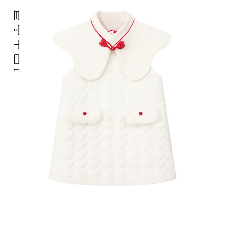 【100%绵羊毛】ETTOI爱多娃背心裙新款中国风连衣裙