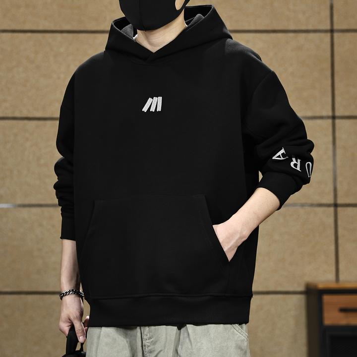 高质感美式重磅连帽卫衣男士2025春秋季百搭宽松大码休闲衣服男装