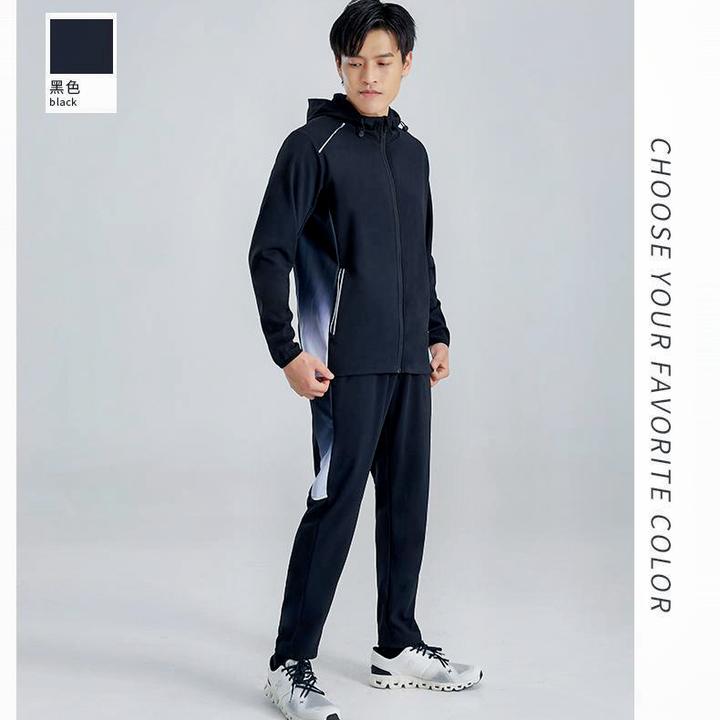 男士套装跑步健身外套秋冬季防风登山晨跑适用户外套装B90+C661