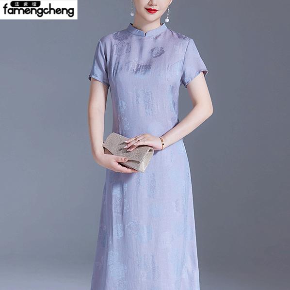 直筒粉黑战袍包袖新款夏季女款极简风连衣裙女装潮流四季流行