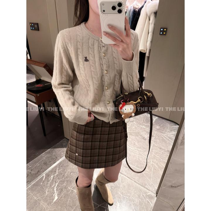 【LIUYI】高品质羊绒羊毛绞花开衫511213