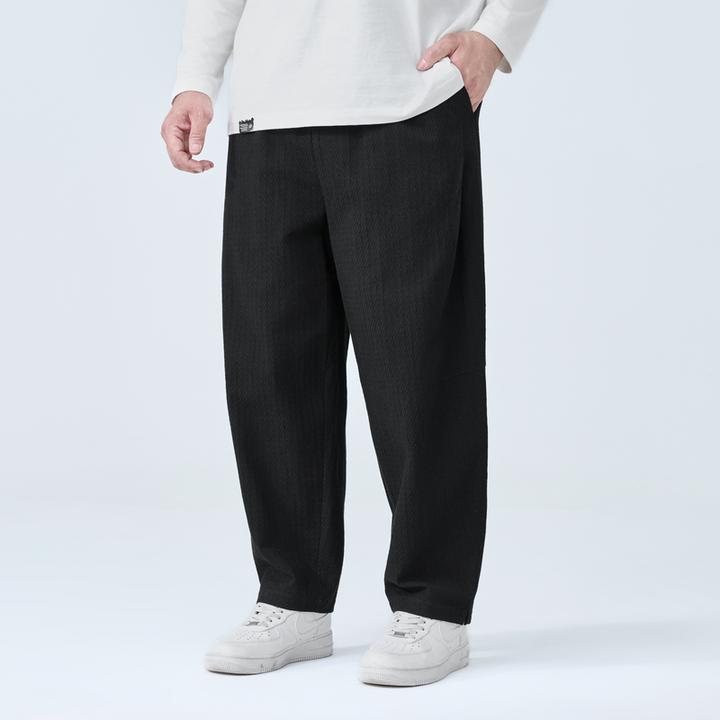 半墨大码男装透气加大加肥棉麻小脚裤春秋新款胖哥直筒休闲裤3268