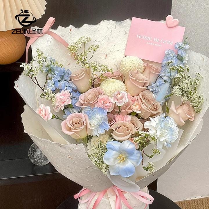 泽林 手撕花瓣东巴纸 浮雕风华花瓣纸 花店包装材料diy制作材料