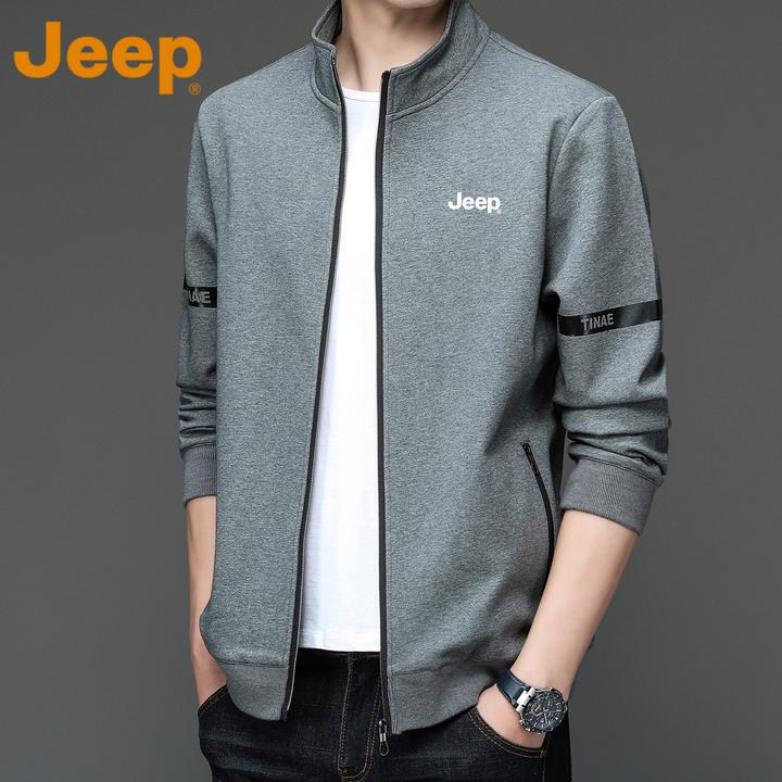 JEEP吉普高级灰立领夹克男士春秋季2025新款宽松休闲百搭上衣外套