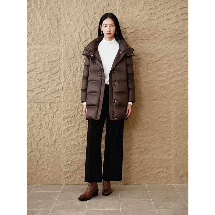 INSUN恩裳专选冬季美拉德宽松面包格90鹅绒羽绒服9C64508530