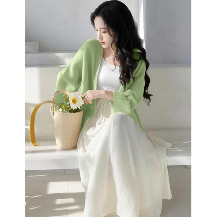 春装搭配一整套2025超火新款气质初恋白色吊带连衣裙温柔开衫女装