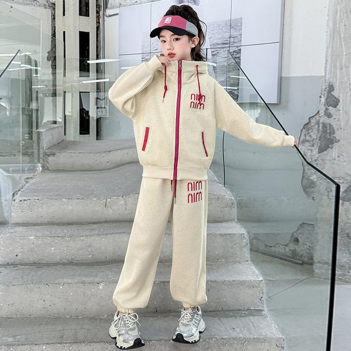 女童休闲宽松套装春秋装时尚洋气2025新款中大儿童装女孩两件套潮