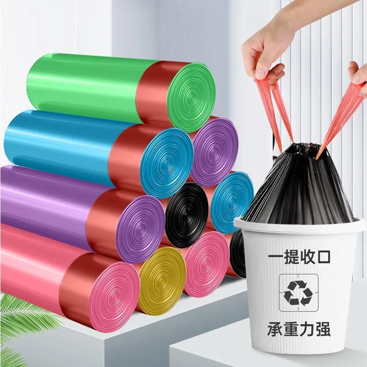 【热销加厚】XG抽绳手提式垃圾袋家用清洁不脏手自动收口塑料垃圾袋