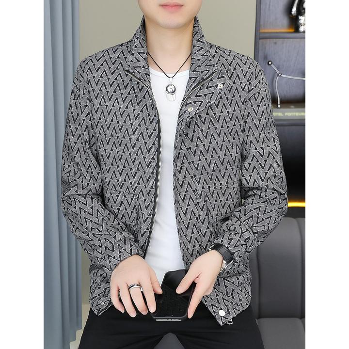 ICCLEK外套男春秋季2025年新款潮流休闲印花痞帅轻熟风夹克男上衣