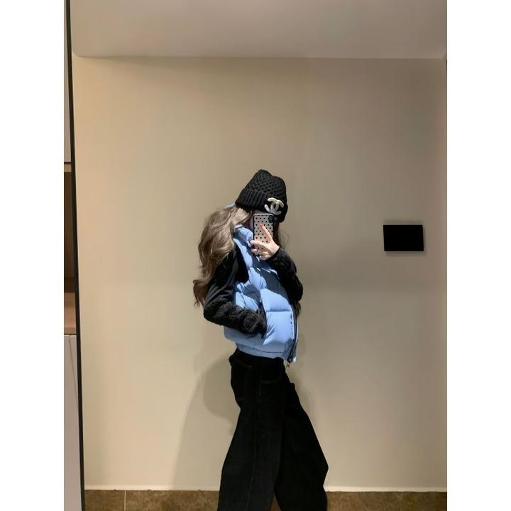 时尚洋气2025冬新款款欧洲站马甲女短款连帽小个子保暖棉服外套潮