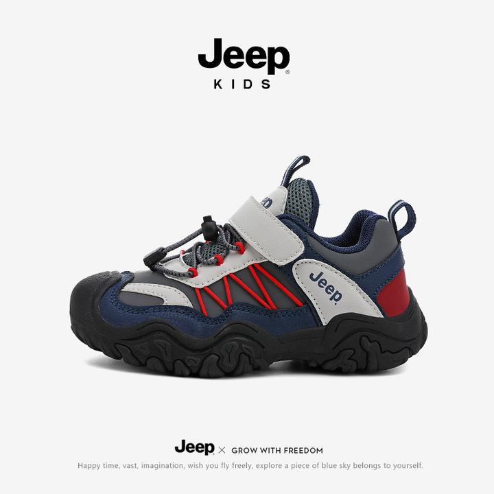 jeep男童运动鞋女童防滑软底跑步鞋儿童秋季户外鞋子中大童登山鞋