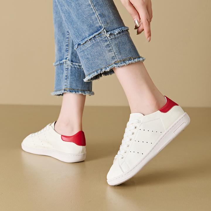 头层牛皮情侣款小白鞋软皮软底百搭平底春秋时尚夏季真皮春季低帮