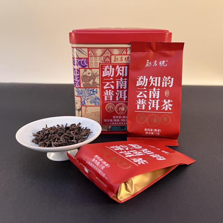 勐昌号勐知韵云南普洱茶熟茶 98g（14包） 罐装便携
