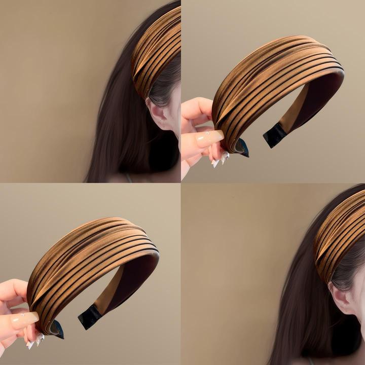 艺术回廊~法式覆古褶皱宽边发箍女感轻奢发箍女新款头巾遮耳