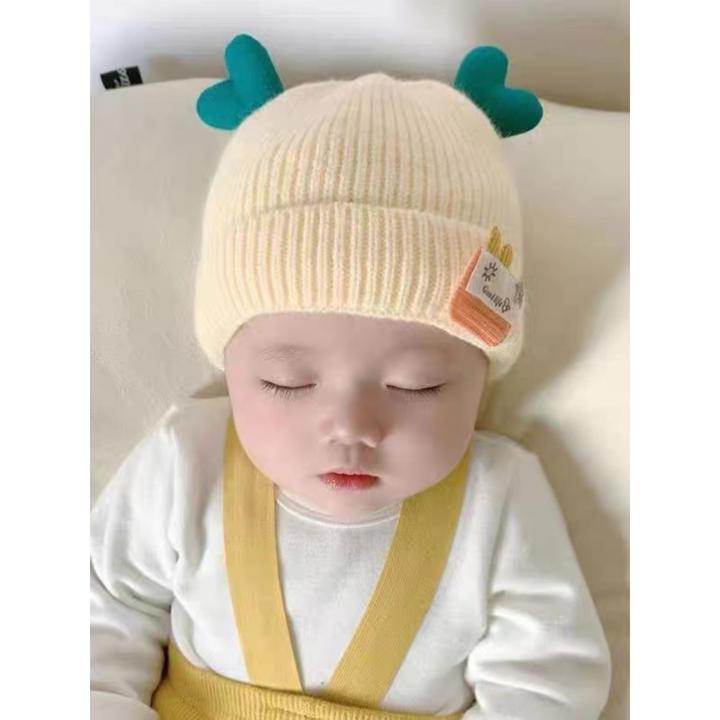 超萌童帽秋冬季儿童保暖帽可爱桃心针织帽加绒加厚宝宝套头毛线帽
