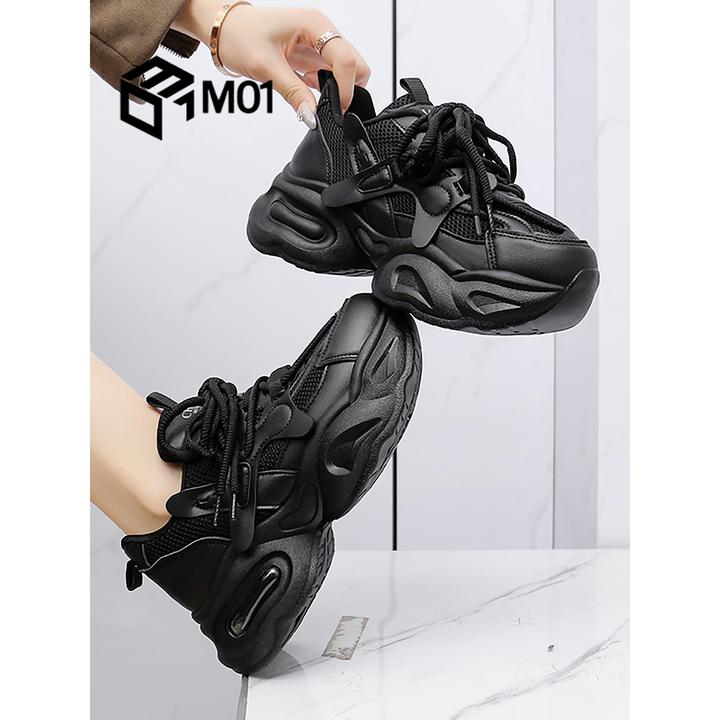 M01超火厚底老爹鞋女秋冬小个子增高新款爆款百搭运动休闲阿甘鞋