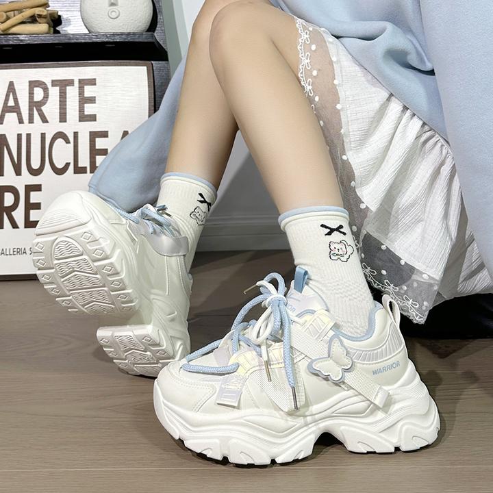 回力baby蓝蝴蝶厚底运动鞋女款2025爆款学生轻便休闲鞋百搭老爹鞋