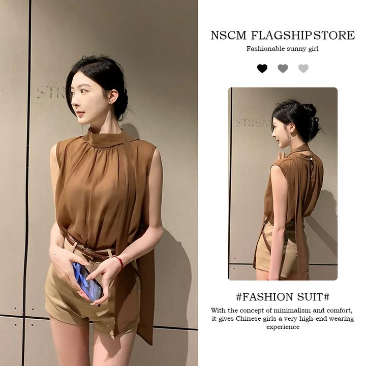 NSCM洋气衣服套装新款上衣气质轻奢高级感显瘦夏季上衣短裤两件套