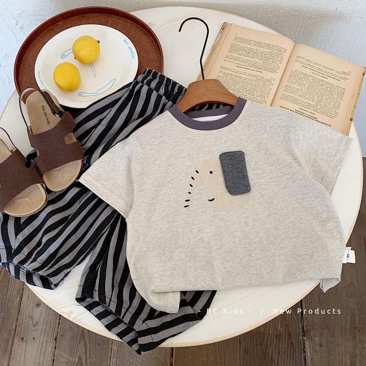 儿童T恤邦诚2025夏季新款男童立体大象耳朵夏装童装宝宝短袖H0169