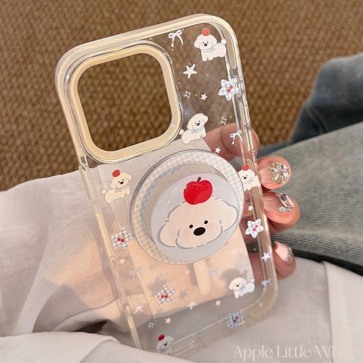 可爱小狗磁吸支架iPhone15Promax苹果16手机壳14适用13防摔12韩系