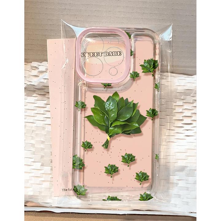 满屏柚子叶适用苹果17手机壳iPhone15promax防摔161514男13女12软