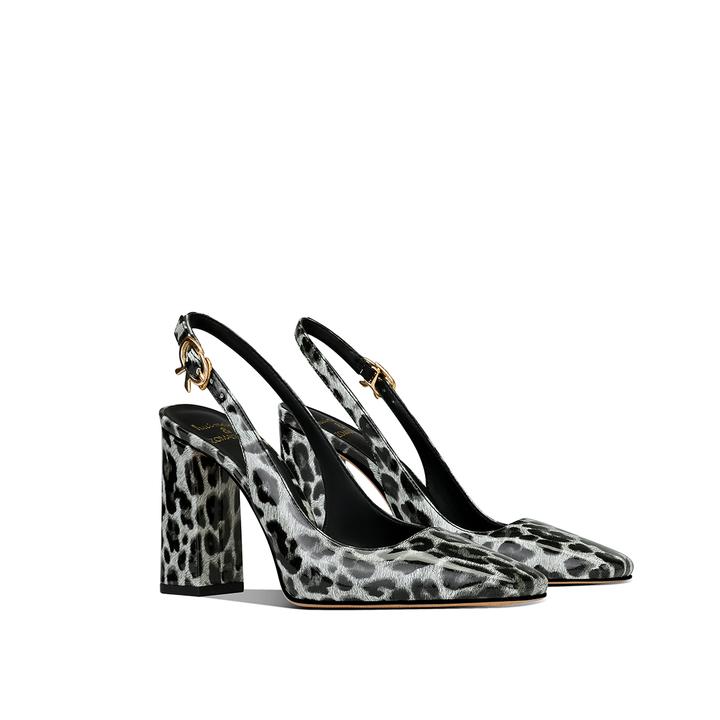 秋季爆款粗跟高跟鞋女时尚气质法式轻奢高级感洋气豹纹设计不累脚