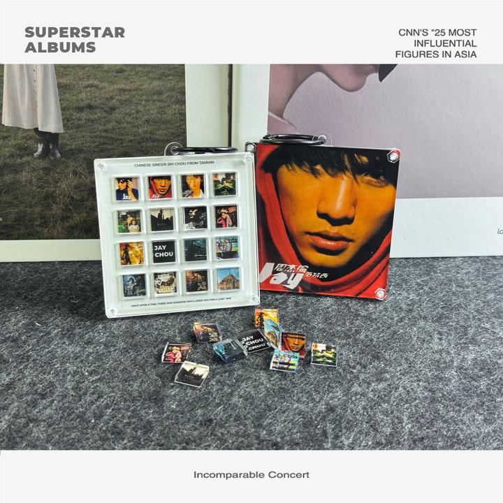 周杰伦迷你相框钥匙扣挂件高清亚克力创意精美装饰包包挂件