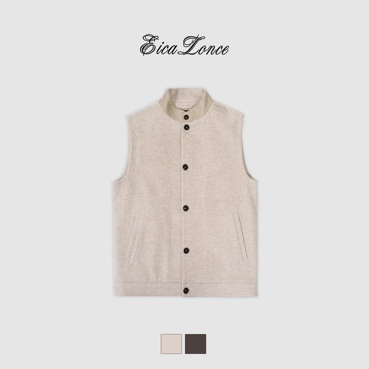 意卡伦萨 25·FW秋冬新款纤细棉羊毛山羊绒混纺简约百搭马甲SM7735