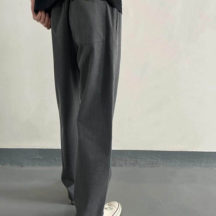 高密弹力直筒春秋休闲西裤长裤男士零染色纺免烫易打理宽松长裤